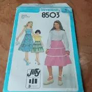 Vintage (1978) Simplicity #8503 Girls' Jiffy Skirt Sz 14 Sewing Pattern Uncut FF