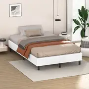 ALFORDSON Bed Frame Mattress Base Foundation Leather White - King Single