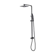 WELS 8" Rain Shower Head Set Square Dual Heads Faucet High Pressure Hand Held
