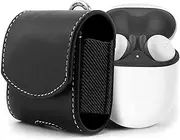 [Miimall] Headphone Case Compatible with Google Pixel Buds A Case, Premium PU Leather Case with Wrist Strap, Removable + Key Ring, Scratch-Resistant Protective Case for Pixel Buds A Series 2021