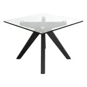 SK Designer Living | Amber Collection | Square Glass Side Table | Black