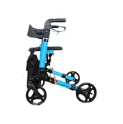 Elderly Mobility Aid Shopping Cart Sit on a Trolley Lightweight Folding Rolling Four-Wheel Scooter Senior Walker