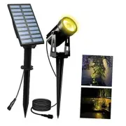 Solar Spotlights Outdoor Waterproof, Solar Landscape 1-IN-1 Warm White