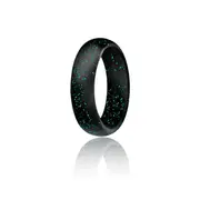 ROQ Silicone Ring - Dome Style - Black with Glitter Turquoise by ROQ for Women - 11 mm Ring