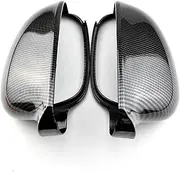 OSEAY Fashion Bright Black Mirror Cover Rearview Side Mirror Cap Fit For VW Fit For Volkswagen Fit For Passat B6 R36 Fit For Golf 5 Fit For Jetta MK5(Carbon fiber)