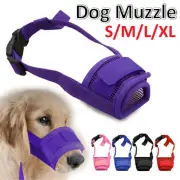 Dog Safety Muzzle Adjustable Mask Stop Bark Bite Chewing Small Medium Large AU