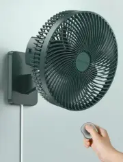10 Inch Oscillating Wall Mount Small Fan with Remote Control and Timer, 4 Spe...