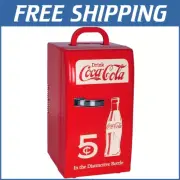 Classic 1950s Coca-Cola Mini Fridge - 18 Can Portable Cooler with Chrome Accents