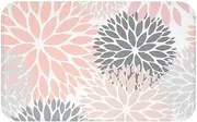 Bohemian Bath Mat, Blush Dusty Pink, Gray Dahlia, Floral Botanical, Farmhouse Country Home Bathroom Decor16 x24