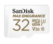 SanDisk Max Endurance 32GB microSD 100MB/s 40MB/s 20K hrs 4K UHD C10 U3 V30 -40 C to 85 C Heat Freeze Shock Temperature Water X-ray Proof SD Adapter
