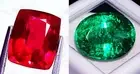 Natural Red Ruby & Green Emerald 8 to 10 Ct Loose Gemstone Certified LM125