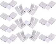 LitaElek 10pcs 2 Pin LED Strip Corner Connector for 8mm wide SMD 3528 2835 Monochrome LED Tape Light L Shape LED Strip Connector LED Ribbon L Connector 12V 72W 2pin Clip Connector Solderless Adapter
