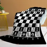 Checkered Chess Board Fleece Throw Blanket Warm and Lightweight