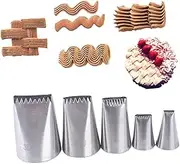 BRIGHTFUFU 5Pcs Stainless Steel Cream Nozzle Set for Cake Decoration Pastry Tips for Cupcakes and Cookies Baking Tool for