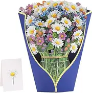 Pop Up Cards,TuoYi 3D Paper Forever Flower Bouquet with Greeting Card and Envelope,Special for Mother's Day Birthday Anniversary