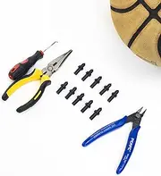 Rowland Harbor 10 Basketball Valves & Leak Repair Kit - Ball Doctor for Inflatable Balls (Nozzle, Needle-Nose Pliers, Crochet Hook, Diagonal Pliers) - for Basketball, Football, Volleyball and More