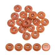 80Pcs Wooden Buttons 20mm 4 Hole Round Wood Sewing Button Craft, Brown