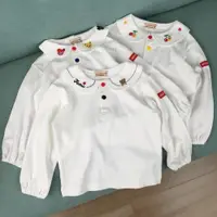 在飛比找ETMall東森購物網優惠-日系白色襯衣翻領長袖兒童T恤