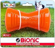 Bionic by Outward Hound Tough Dog Bone, Durable Chew Toy for Dogs, Medium, Orange