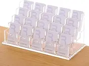 SANRUI Acrylic Business Card Holder - 4 Tier Vertical Cards Display, Clear Business Card Organizer for Desk, Display Stand for Office & Trade Show, Professional Card Storage, 20 Slots