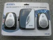JENSEN AM/FM CASSETTE PLAYER WITH ACCESSORY SPEAKERS, SCR-68S, NEW, OLD-STOCK!