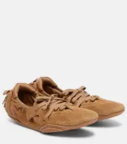 [Acne Studios] Acne Studios Leather-trimmed suede sneakers AU 7 brown