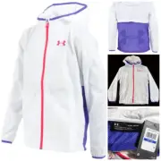 Girl's Youth sz XL YXL White Hooded Under Armour Sackpack Windbreaker Jacket New