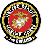 AV Round US Marines 2nd Division Sticker (USMC Proud Serve Vet Veteran), Officially Licensed by The U.S. Marine Corps