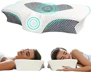 Cervical Pillow Memory Foam Pillows, Contoured Support Memory Foam Pillows,Ergonomic Orthopedic Bed Pillow, for Neck Pain Relief Bed Pillow for Side, Back & Stomach Sleepers with Removable Pillowcase