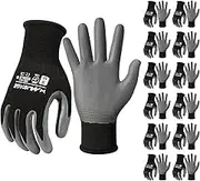 Manusage Safety Work Gloves, Premium Nylon Black Seamless Knit Glove with Nitrile Coated Smooth Grip on Palm & Fingers, Lightweight, Breathable, Machine Washable, XXL