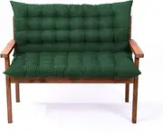 Thickened Swing Bench Pads with Backrest 2 3 Seater Garden Porch Replacement Cushions with Ties Patio Backyard Bench Seat Cushions for Indoor/Outdoor Furniture 150 * 100 * 8cm Dark Green