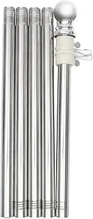 Toyvian 1 Set Rustproof Outdoor Flag Pole with Rotation Holder Durable Tangle Design for Garden Camping and Events Easy to Store Stainless Steel Flagpole Kit