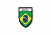 PATCH PATCHES EMBLEM IRON ON GLUE PRINT FLAG world crest brazil