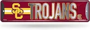 Rico Industries, NCAA Southern California Trojans - USC Metal Street Sign 4" x 15" Home Décor - Bedroom - Office - Man Cave