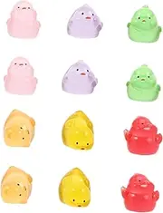 GARVALON 12pcs Glow Dark Miniature Chick Statues Resin Chickens for Fairy Garden Decor Micro Landscape Party Favors and Collectors Display