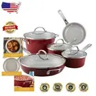 Curry 9-Piece Nonstick Cookware Set in Sienna Red - Stylish & Functional