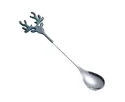 Stirring Spoon Elk Design Reusable Safe Smooth Edge BPA Free Stir Food Grade Fun Mixing Coffee Spoon for Home-D