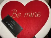 CYNTHIA ROWLEY VALENTINE'S HEART PLACEMATS (4) RED GOLD BE MINE NIP