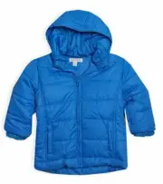 Pumpkin Patch Boy's Puffer Jacket with Hood in Titanic Blue Sz 8, 9 NEW