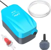 Aquarium 15-40 GPH Compact Air Pump Quiet Oxygen Aerator Pump with Air Stone/Nan