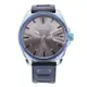 DIESEL 透明藍色漸層矽膠錶帶男士手錶-(DZ1868)-44mm