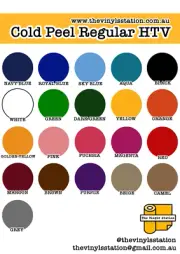 HTV Heat Transfer Vinyl - 21 COLOURS Cricut Cameo Cutter Plotter 50cmx100cm