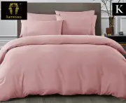 Ramesses 1500TC Egyptian Cotton King Bed Quilt Cover Set - Rose Pink