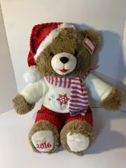 Walmart Holiday Time Bear Snowflake Teddy Bear 2016 20" NWT Plush Scarf Sweater