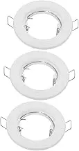 OSALADI 3pcs Lamp Shell Gu10 Light Holder Spotlight Down Light Holders Remodel Recessed Housing Light Fitting Recessed Lighting Frame White Iron
