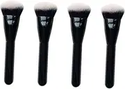 [Healeved] 4pcs Foundation Brush for Liquid Makeup Makeup Brush Set Powder Puff Small Travel Soft Bristles Professional