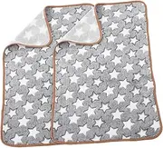 TOYANDONA 2pcs Warm Pet Sleep Mat with Star Pattern Washable Plush Blanket for Cats and Dogs Soft Fleece Reversible Throw Protector for Bed Couch Car and Sofa