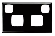 4x HPM EXCEL DOUBLE POWERPOINT COVER PLATES 117x73mm Horizontal, Matt Black