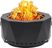 Permade Smokeless Firepit Outdoor-25 Inch Large Smokeless Fire Pits for Outside with Handles, Portable Low Smoke Metal Wood Stove for Camping, Patio, Backyard, Garden, Picnic-XL