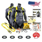 ANSI Compliant TORNADO 1D Safety Harness with 6 ft Lanyard - Construction Ready